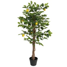 TREATLIFE HOME Charming Artificial Lemon Tree for a Fresh, Bright Atmosphere, Durable and Adjustable Trunks, Home or Office Decoration, 47.2" Green