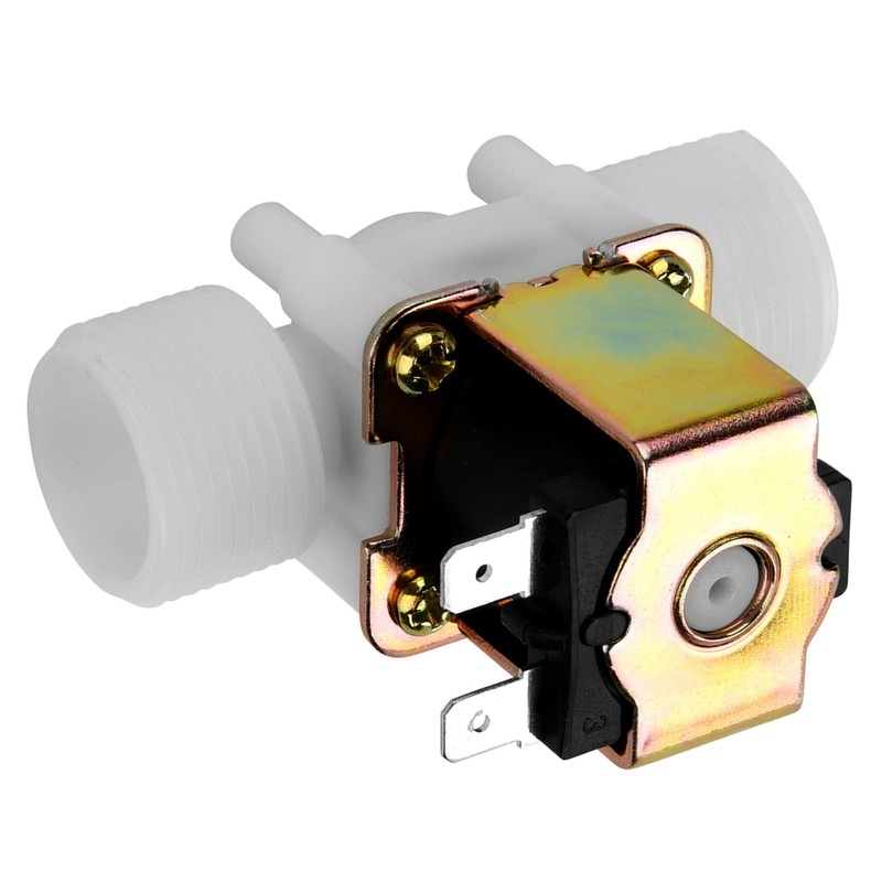 Naroote DC 12V DN20 G3/4 Plastic + Brass Solenoid Valve,