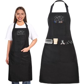 Noverlife Dog Grooming Apron with 4 Pockets, Hair Resistant Grooming Apron for Dog Groomers 34 Inch Long Pet Bath Pinafore, Multi Function Pet Pinafore with Adjustable Strap for Puppy Cat Shop