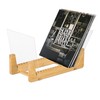 Relaxdays Vinyl Record Stand for 50 LPs, Bamboo, Acrylic, 12