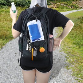 Nanaborn Mini Aluminum Carabiner Lightweight D-Shape Spring Clips for Climbing Fishing, Hiking Outdoor (Black 10pcs)