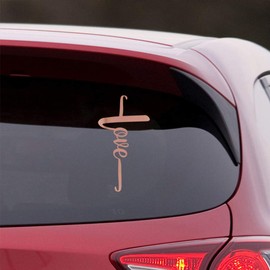 NBFU God Faith Cross Love (Rose Gold) (Set Of 2) Premium Waterproof Vinyl Decal Stickers For Laptop Phone Accessory Helmet Car Window Bumper Mug Tuber Cup Door Wall Decoration