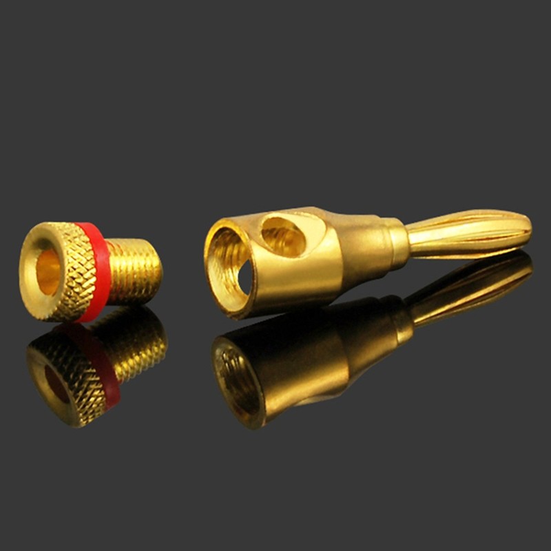 zmart バナナプラグ 金メッキ スピーカー 赤黒4セット 8本 バナナジャック テストリード ワニ口クリップ スピーカー端子