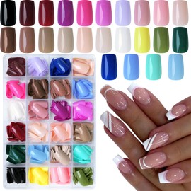 Lifextol 576pc Square Press on Nails Medium Fake Nails Press ons, 12 Sizes Acrylic Nails Press on Nails Pack Artificial False Nails with Adhesive Tabs, Presson on Nails Stick on Nails for Women Girls