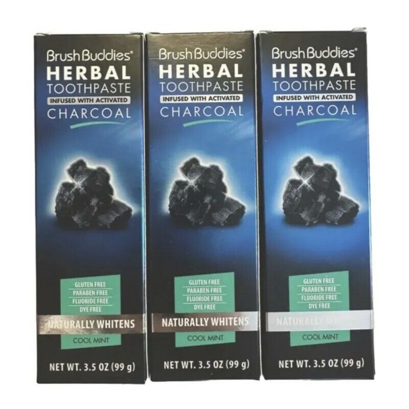 Brush Buddies Lot 4 Brush Buddies Herbal Toothpaste 3.5oz Activated