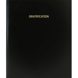 BookFactory Gratification Log Book/Journal/Logbook - 120 Page, 8.5''x11'', Black Hardbound (XLog-120-7CS-A-L-Black(Gratification Log Book))
