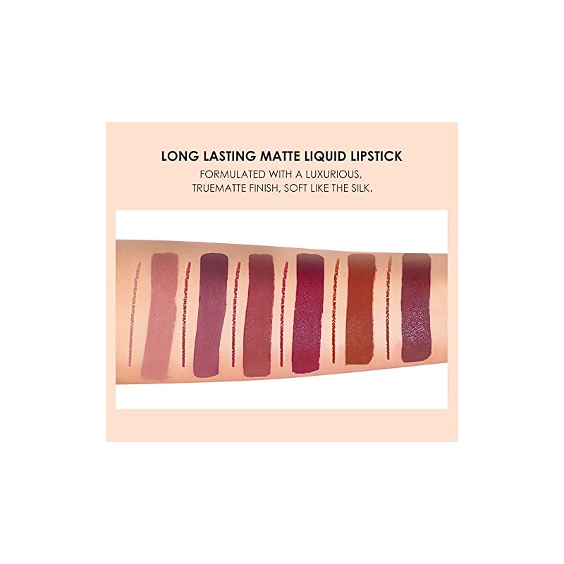 6 Pcs Velvety Matte Lip Gloss + lip Liner Set