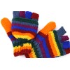 LOUDelephant Chunky Wool Knit Fingerless Shooter Gloves - Stripe -