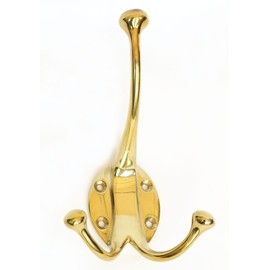 Castelion® Large Brass Double Victorian Hat and Coat Hook