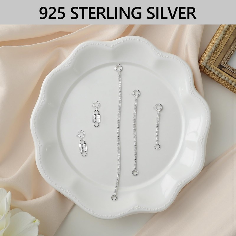 925 Sterling Silver Necklace Extender and Clasps - Jewelry Extender