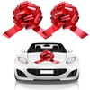 2 Sets Car Bows 16 Inch Giant Bows Bright Red