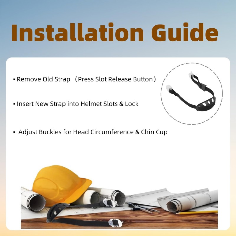 4PCS Universal Industrial Hard Hat Chin Strap with Elastic Strap