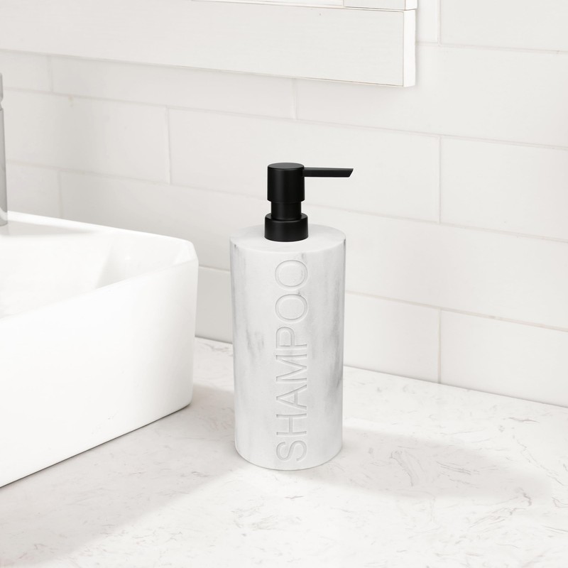 Indecor Home SHAMPOO MARBLE MARBLE RESIN BLACK PUM