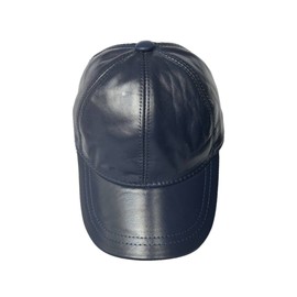 Lukkizara Navy Genuine Lambskin Leather Baseball Cap Hat Men Dad Hat