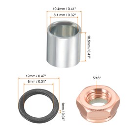 PATIKIL Skateboard Truck Hardware Kit, Skateboard Truck Lock Nuts Axle Washers Spacer Speed Rings Repair Set for Skateboard Cruiser, Silver Black Brown