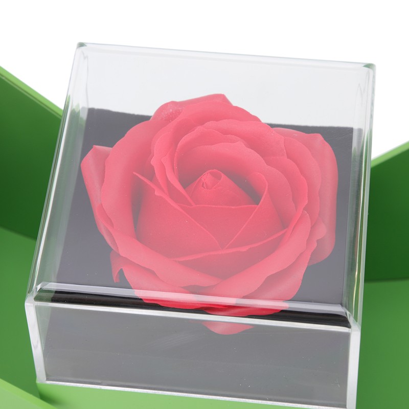 Rose Jewelry Box Apple Rose Shape Acrylic Jewelry Gift Box