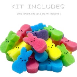 ApisNest Easter Decorations,Easter Peeps Bunny Vase Filler Set, Cute Sponge Rabbit Spring Bennies Decor Table Centerpieces
