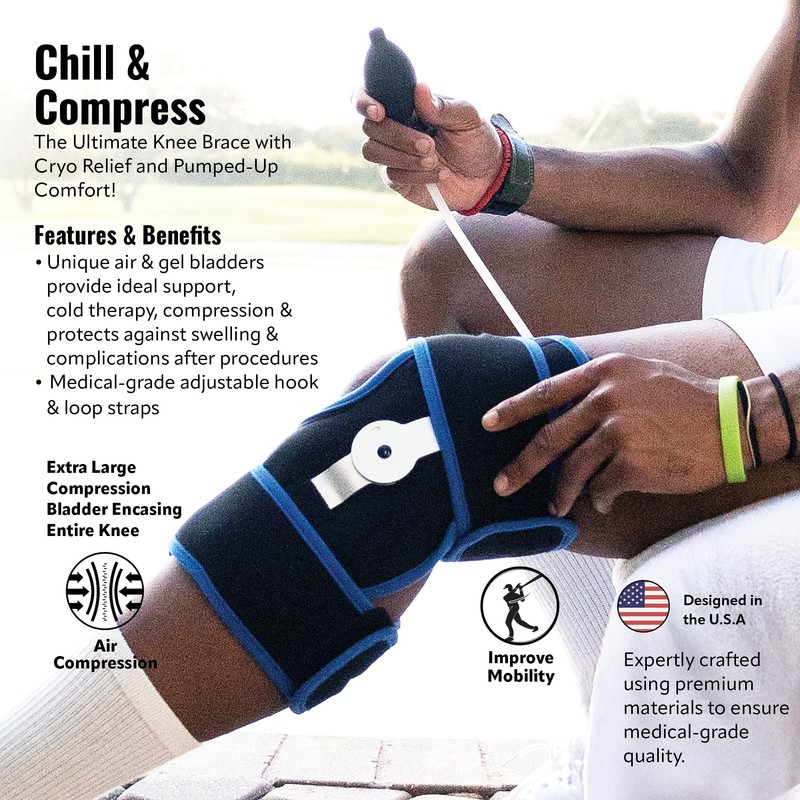 Polar Bear Cryo Knee Brace, Medical Grade Cold & Compression