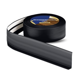 5m flexible PVC skirting 50x15 mm - colour: black - easy montage, elastic, baseboard, lath