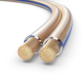 PureLink SP000-010 Speaker Cable, 2 x 1.5 mm² (99.9% OFC Solid Copper 0.10 mm Stranded Wire) HiFi Speaker Cable, 10 m, Transparent
