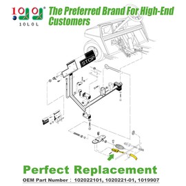 10L0L Golf Cart Brake Cable for Club Car DS 2000-up Gas & Electric, 42 Inch Driver and Passenger Side, OEM# 102022101
