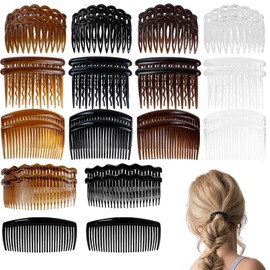 30 PCS Hair Side Combs, KUAOOAUK Plastic French Hair Comb, Lightweight Twist Comb Set for Women, Comb Clips for Girls Accessories (4 Colors, 11/17/23/24/29 Teeth)