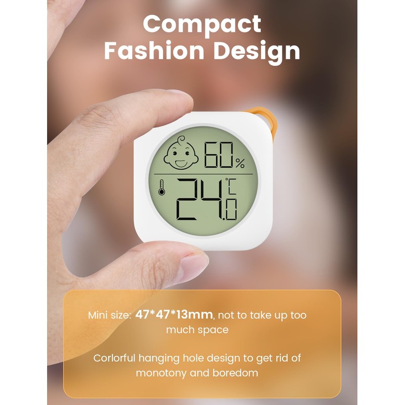 Compact Thermometer Hygrometer Indoor Digital Mini Humidity Meter Room Temperature