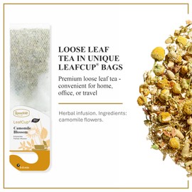 Ronnefeldt LeafCup Camomile Blossom – Loose Leaf German Herbal Chai with Whole Chamomile Flowers – 15 Individually Wrapped Tea Bags