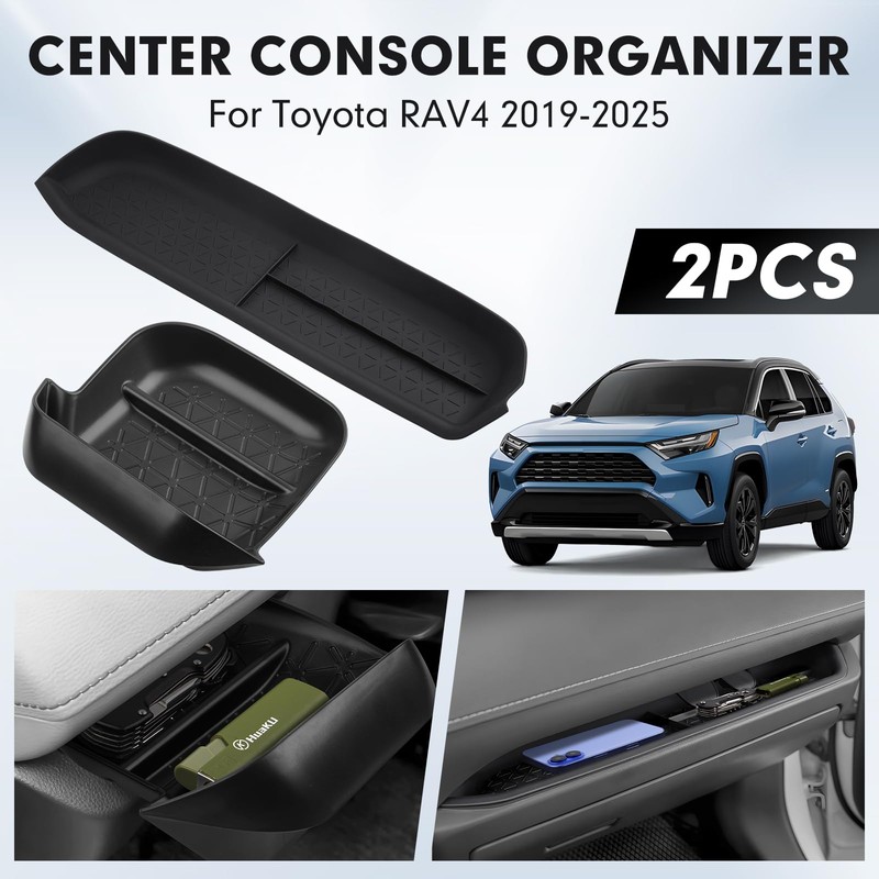 Autorder 2PCS Center Console Organizer for 2019-2025 Toyota RAV4 Accessories