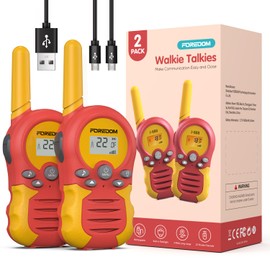 FOREDOM Rechargeable Walkie Talkies for Kids Walkie Talkies Long Range for Boy & Girl Age 3 to 12 Year Old Birthday Toys - 2 Pack