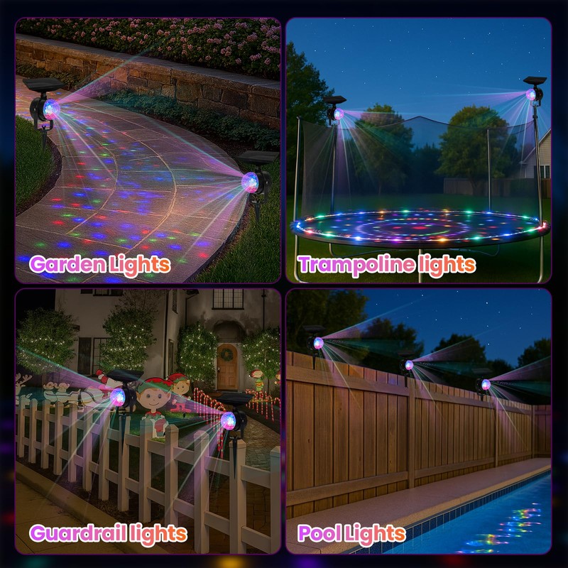 OTDRMETA Trampoline Led Lights, Trampoline Lights Solar Powered Outdoor Waterproof