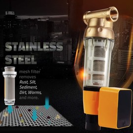 iSpring FWSP50ARB Reusable Spin Down Sediment Filter Replacement Cartridge with Scrapper and Seal Cover for WSPARB Series, 50 micron