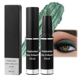Metallic Green Shimmer Eyeshadow Stick - Cream Eye Shadow Crayon With Glitter - High Pigment, Smooth Eyeliner For Artistic Makeup