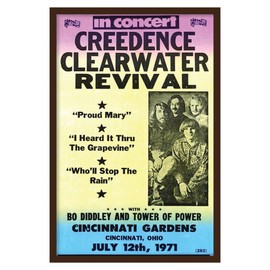 Fresh Prints of CT Showprint Concert Poster Creedence Clearwater Revival - Cinci 1971