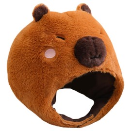 Kichvoe Plush Capybara Animal Hat Novelty Hat 3D Funny Capybara Headwear Stage Costume Hat Decor