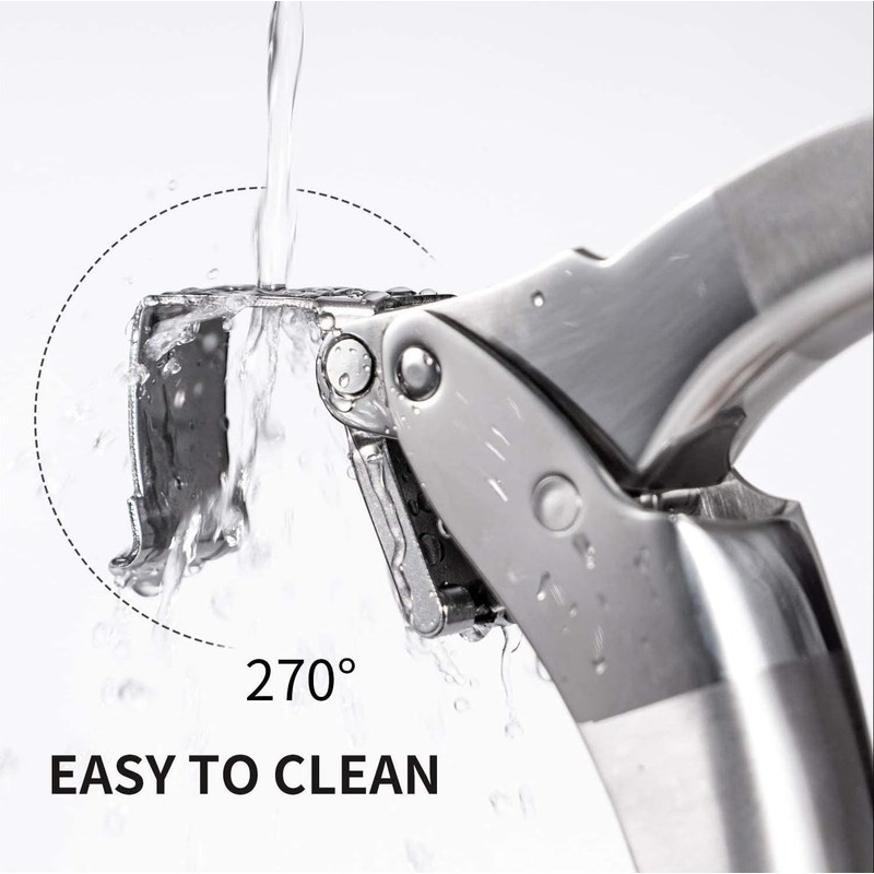 Premium Garlic Press, Stainless Steel, Easy to Clean Garlic Mincer,