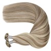 Moresoo U Tip Hair Extensions Human Hair Blonde Keratin Extensions