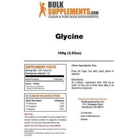 벌크서플리먼트 글리신 아미노산 파우더 100g Bulk Supplement Glycine Amino Acid Powder 100g