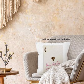 MONALET Preppy Trendy Cheetah Print Lucky Playing Card Throw Pillow Covers 18x18, Retro Leopard Decor Pillow Cases for Teen Girls Dorm Room Bedroom Living Room, How Lucky are We Pillowcases for Couch