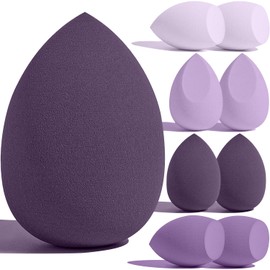 8 piezas esponja maquillaje,3 formas disponibles,beauty blender,para Juego de Esponjas de Maquillaje Facial, uso Seco y Húmedo,esponjas faciales maquillaje(púrpura)