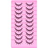 10 Pairs Black and White Cartoon Eyelashes Japanese Anime Cosplay