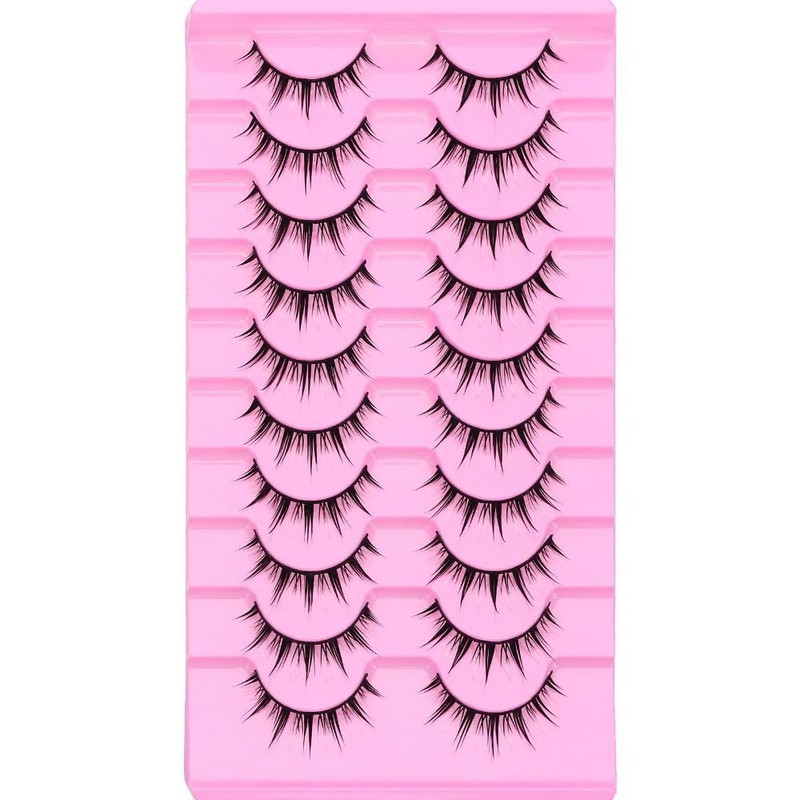 10 Pairs Black and White Cartoon Eyelashes Japanese Anime Cosplay