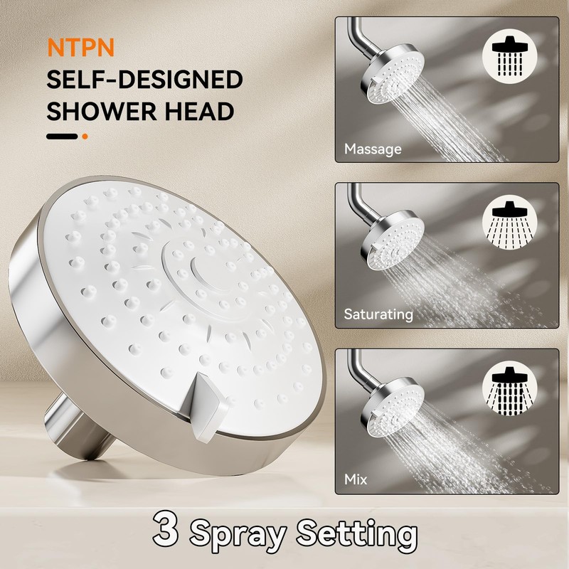 NTPN Dual Shower Head for Couples, High Pressure Double Shower