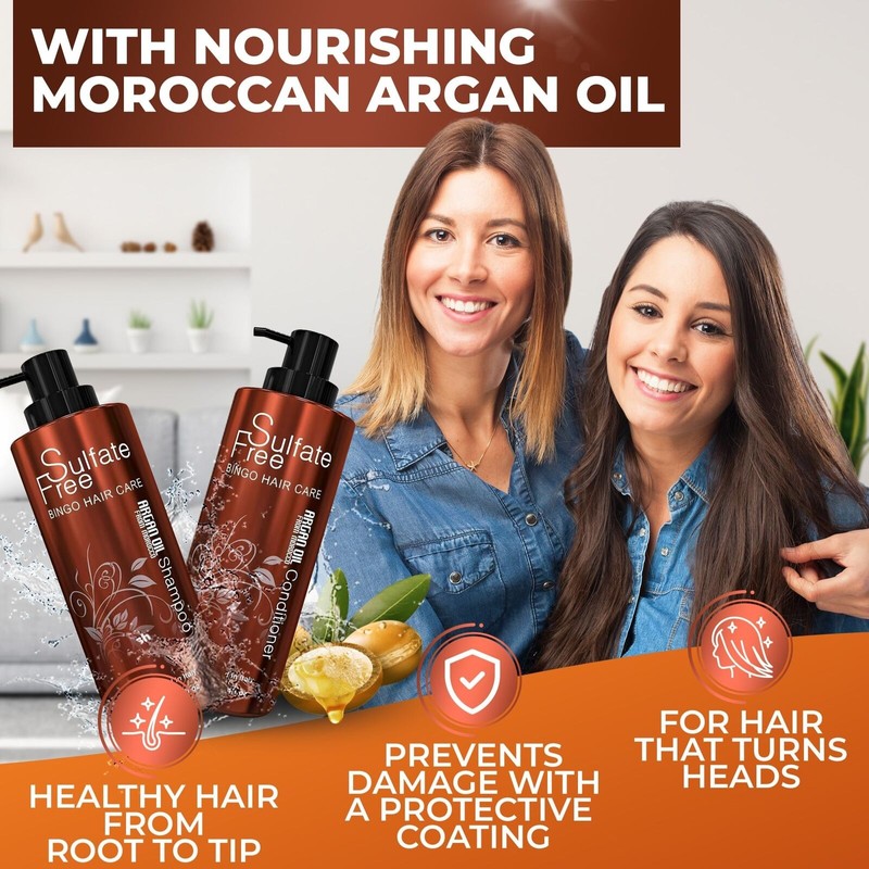 BINGO HAIR CARE Moroccan Argan Oil Shampoo and Conditioner Set