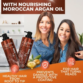 BINGO HAIR CARE Moroccan Argan Oil Shampoo and Conditioner Set - Sulfate Free, Anti Frizz Hyd...