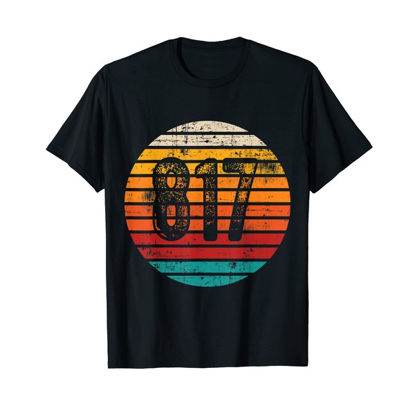 Distressed Vintage Sunset 817 Area Code T-Shirt