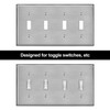 BESTTEN 4 Gang Toggle Switch Metal Wall Plate with Ｗhite