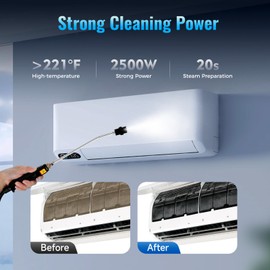 Steam Cleaner 266°F High Temp with 6 Adjustable Gears, Portable Steamer for Cleaning with 11 pcs Accessories & 1L Tank for for Dirt, Grease, Grout, Tile,Floor,Couch and Car