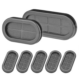 Ctyjia Pack of 10 Cable Grommets 25 x 40 mm Rubber Grommets, Oval Rubber Grommet, Double-Sided Rubber Grommet, Blanking Plug Rubber Seal for Wire Protection