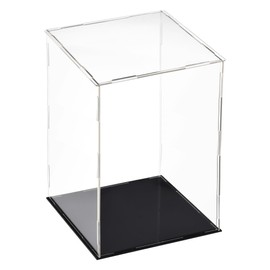 sourcing map Acrylic Clear Display Case Box Dustproof Protection Showcase Cube Collectibles Show Box 15x15x25cm